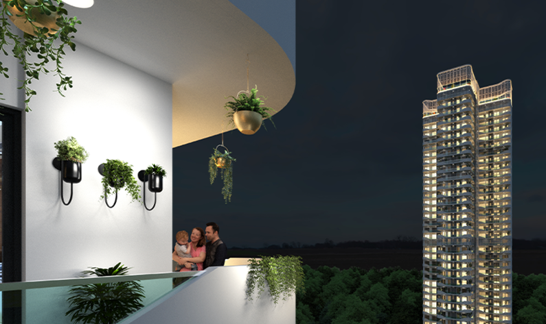 Enjoy the view of the private terrace at Luxury Independent Floors in Gurgaon - The Orchard by Central Park
