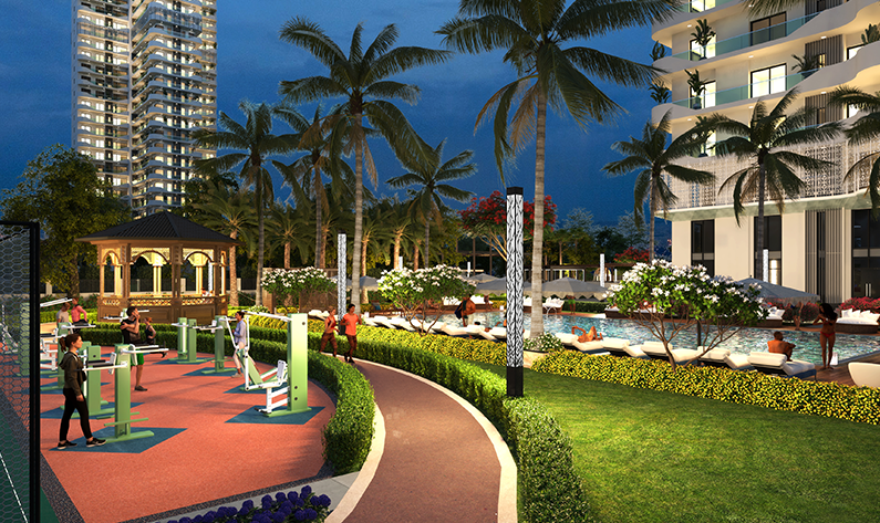 Enjoy the view of the private terrace at Luxury Independent Floors in Gurgaon - The Orchard by Central Park
