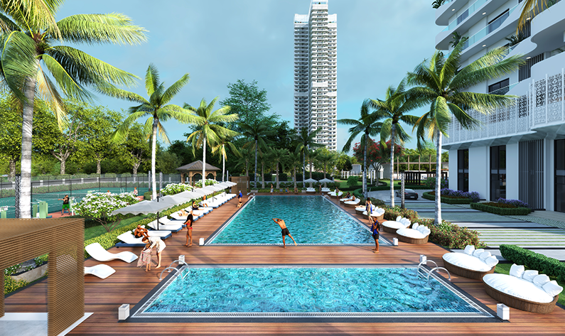 Enjoy the view of the private terrace at Luxury Independent Floors in Gurgaon - The Orchard by Central Park
